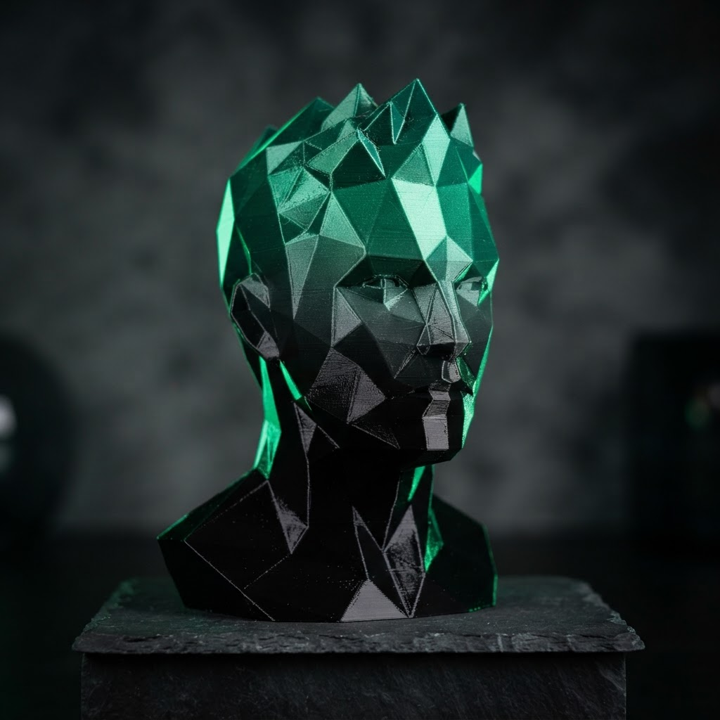 Low-poly fade bust 3D print