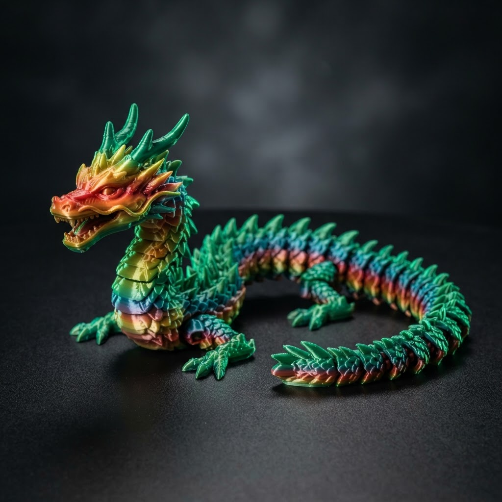 Articulated gradient dragon 3D print