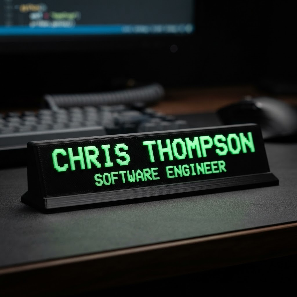Terminal style nameplate 3D print